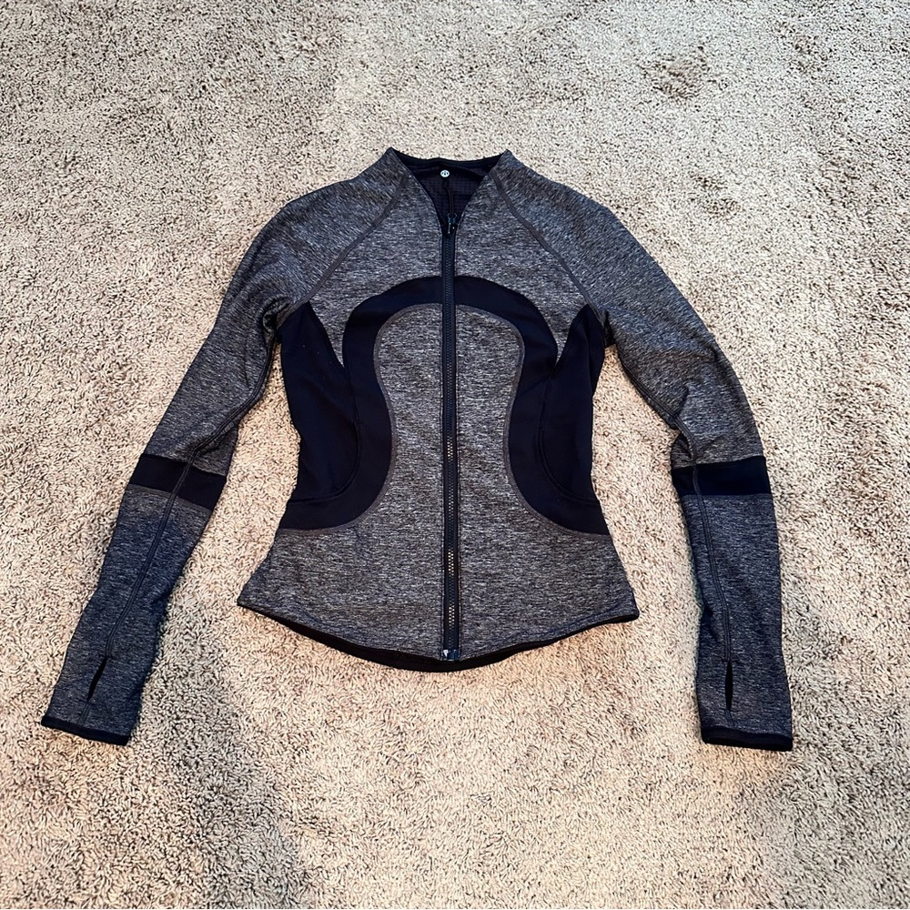 Lululemon Gray and Black Zip-Up Jacket
